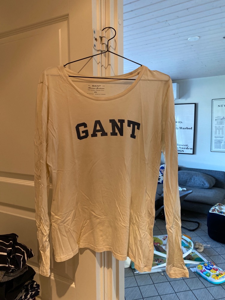 Gant valkoinen pitkähihainen koko XL