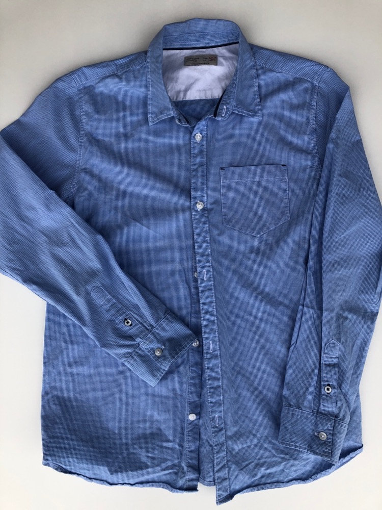 Zara Boys lyseblå ternet drengeskjorte str. 164