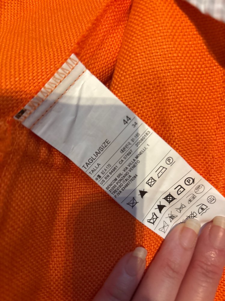 Benneton blazer oransje passer som M