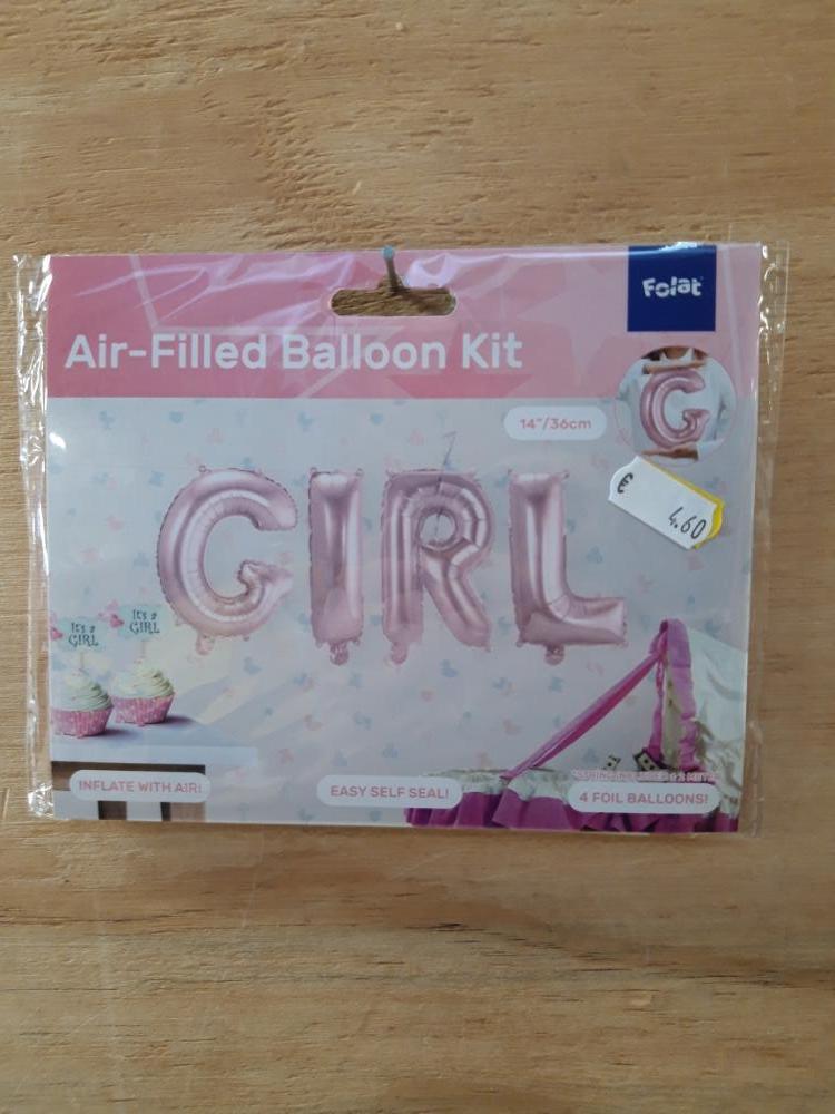 Folie Ballon set GIRL roze,