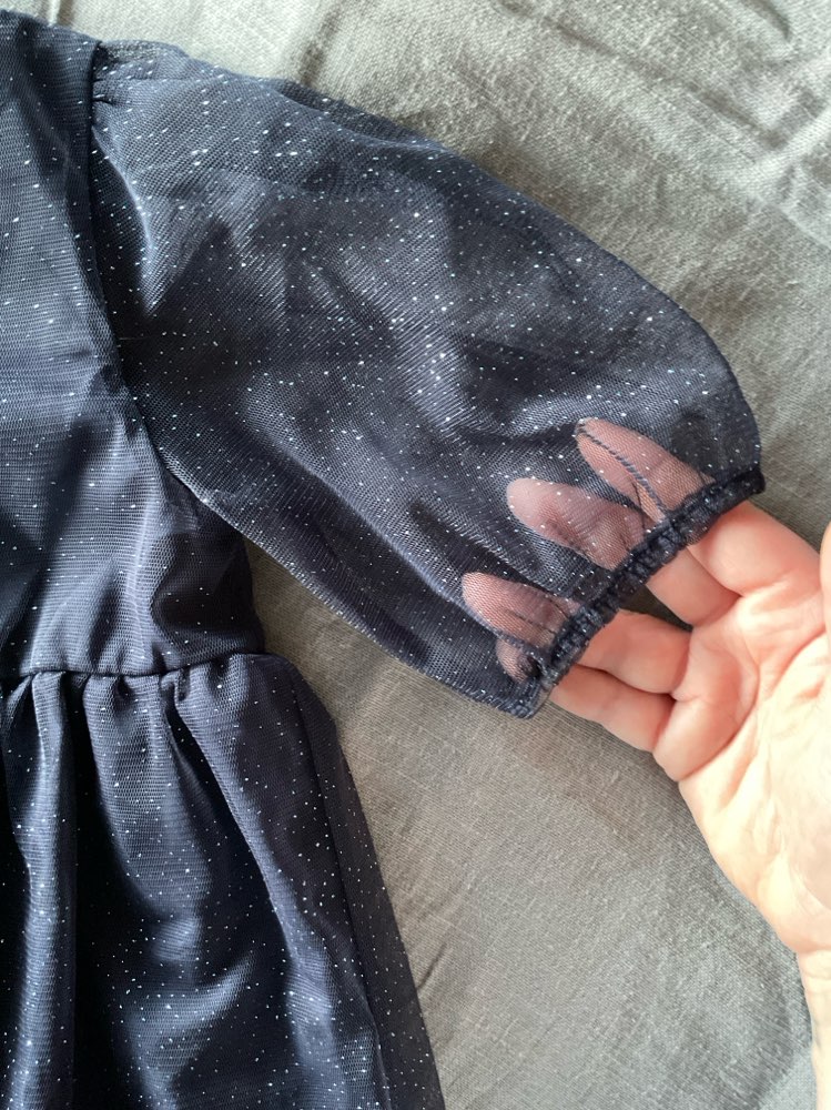 Blár glimmer kjóll st.98