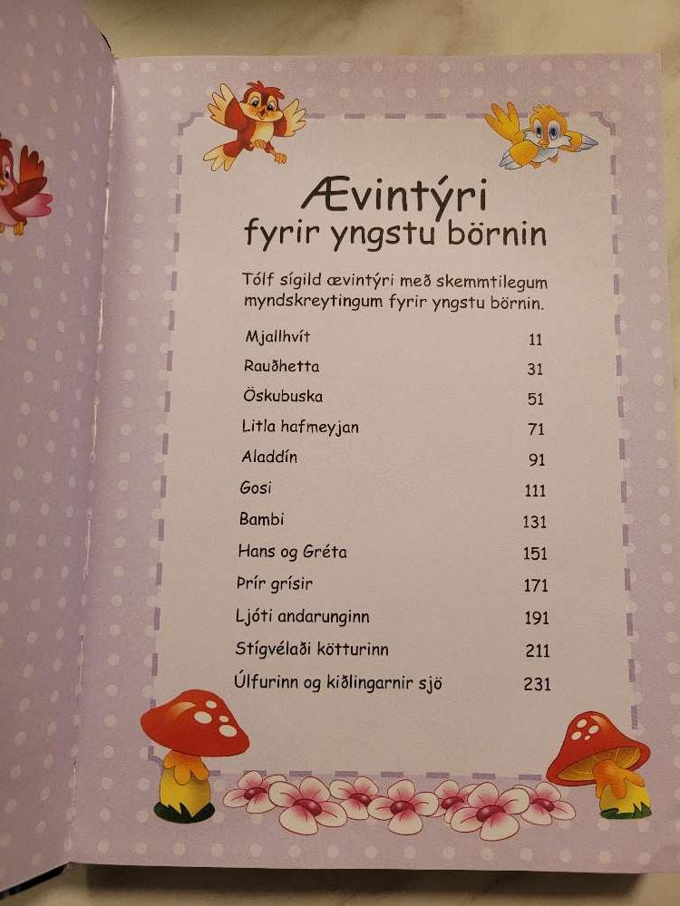 Bók ævintýri fyrir yngstu börnin