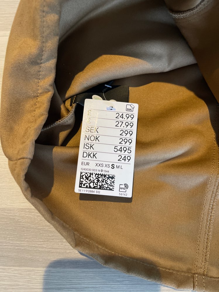 (Semsket )polyester kjole brun S