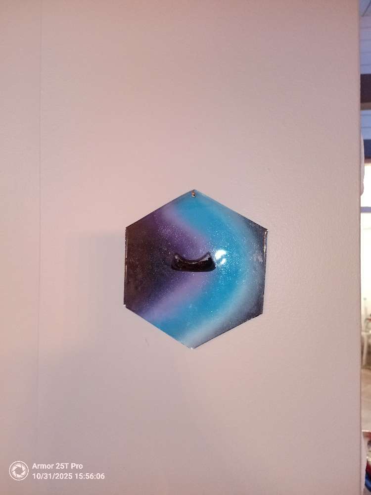 Norðurljósa gler kertastjaki.