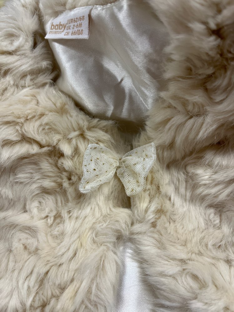 Valkoinen Furry Takki 62/68