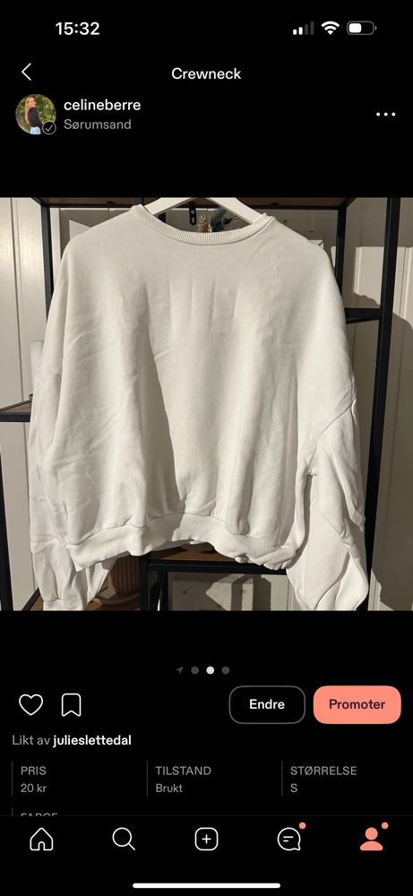Hvit crewneck