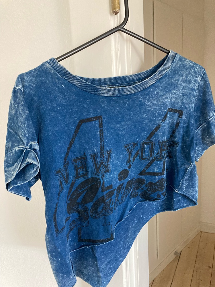 Top Shop, blå croped tshirt, XS
