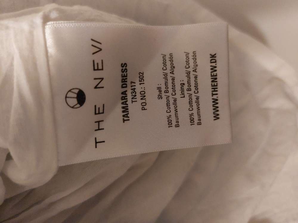 Blár & hvítur kjóll köflóttur st 3-4ára