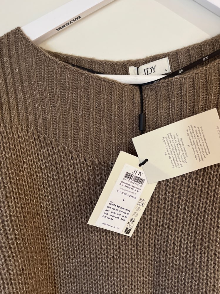 ruskea neulemekko, jdy, L, uusi