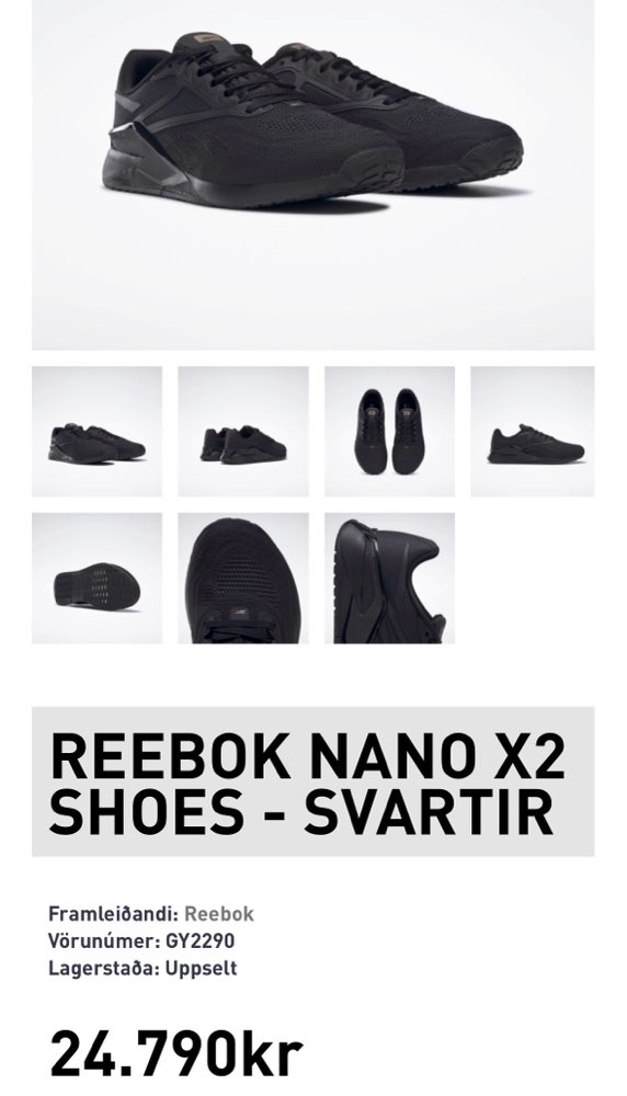 3x notaðir Reebok nano x2