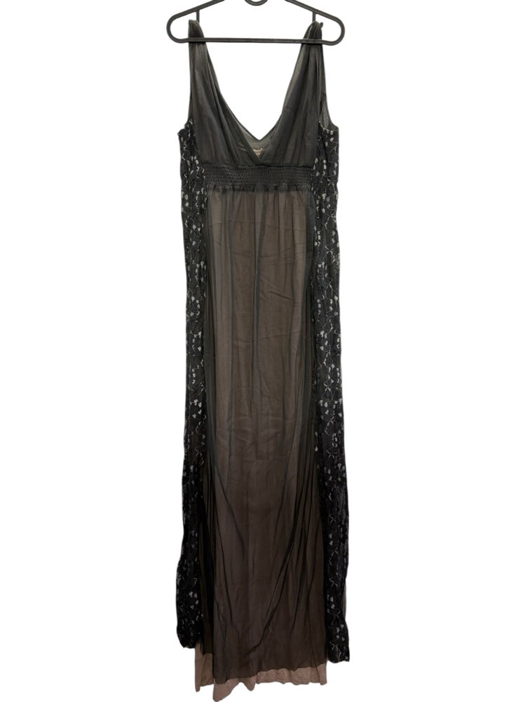 Cream tumma harsomekko+alusmekko, M