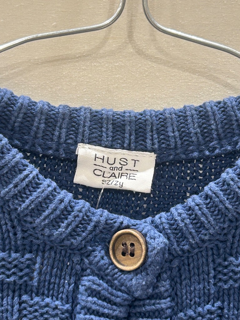 Hust&Claire strikkejakke str 92, mørk bl