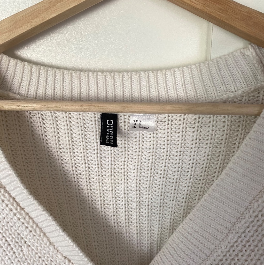 H&M valkoinen neule, koko S