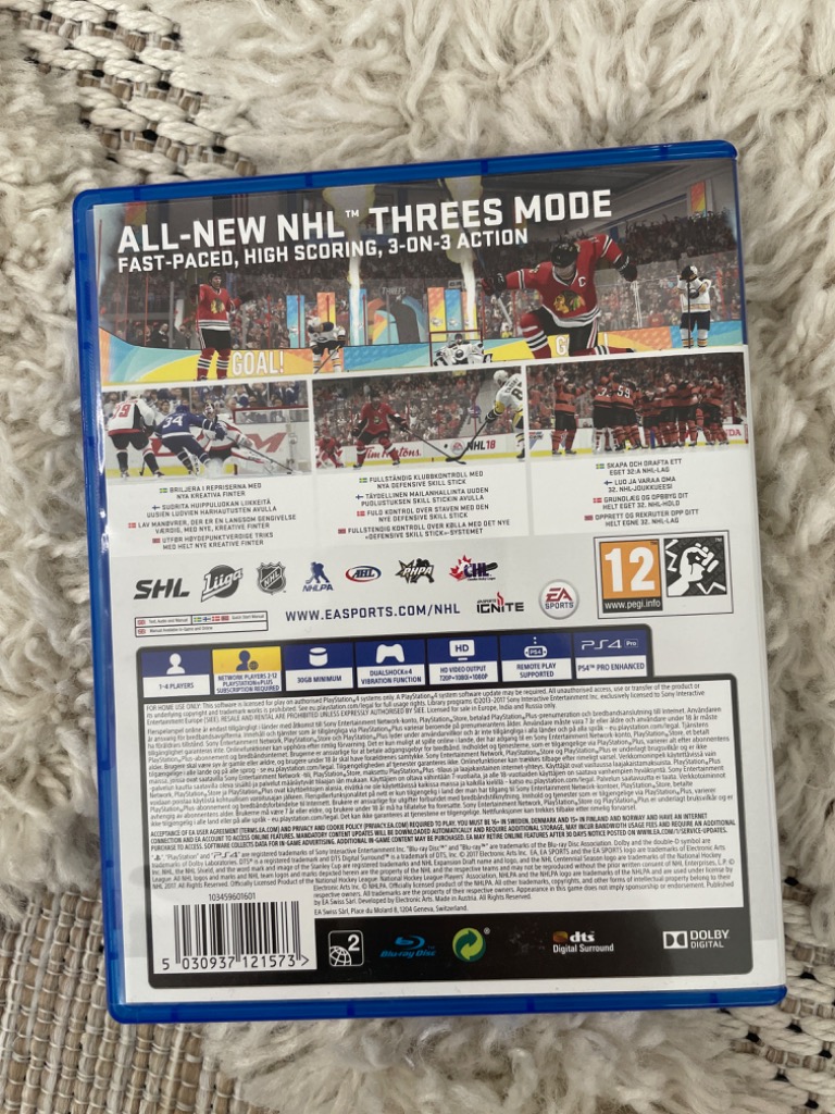 NHL 2018 peli ps4