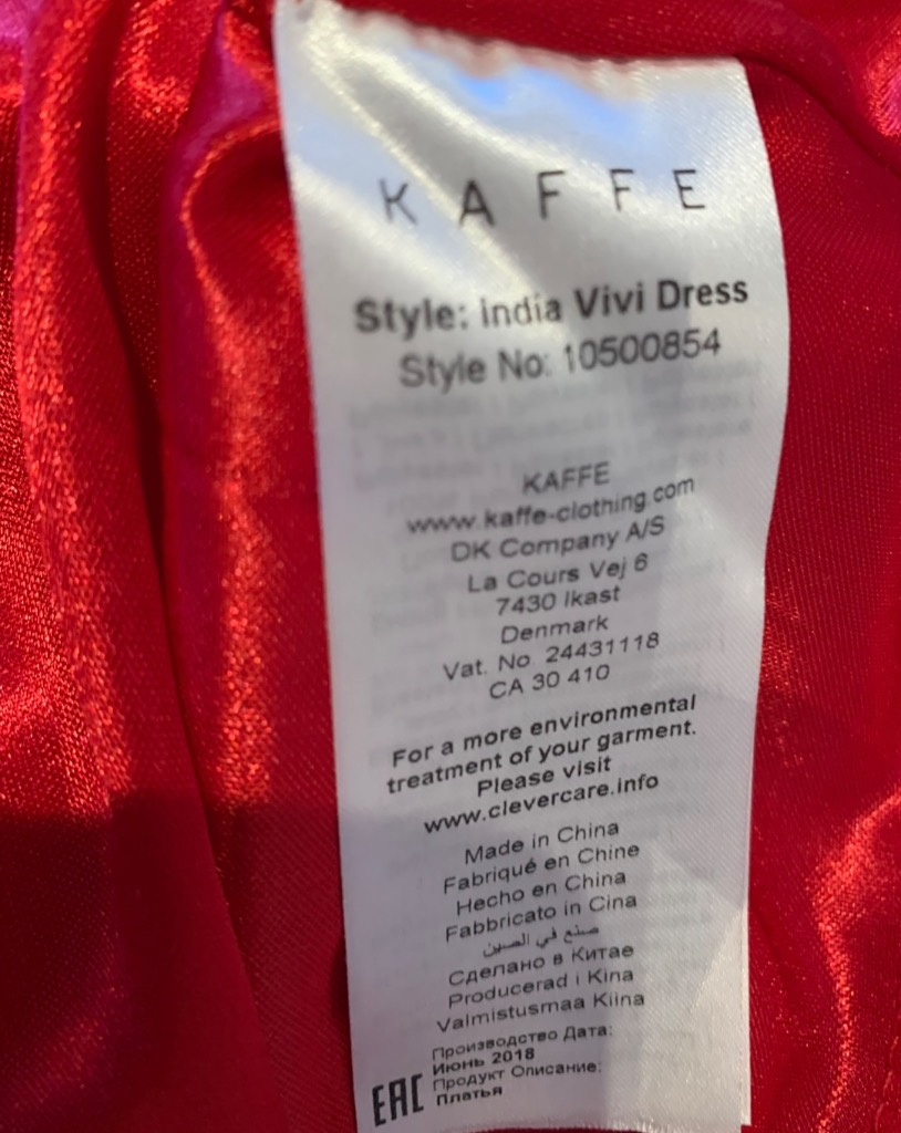 Rød kjole fra Kaffe i str XL