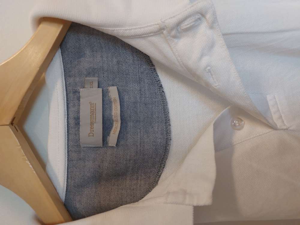 Hvítur polo bolur st 2XL