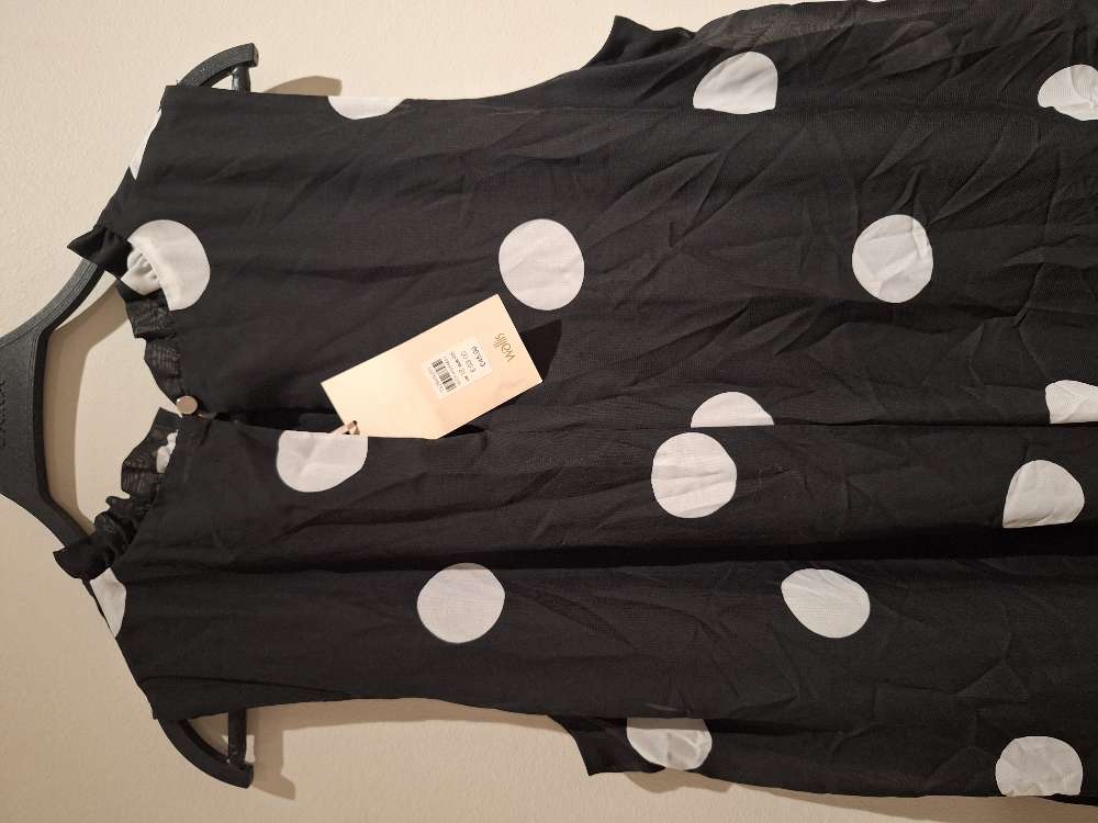 Kjóll doppóttur 18/46 nýr