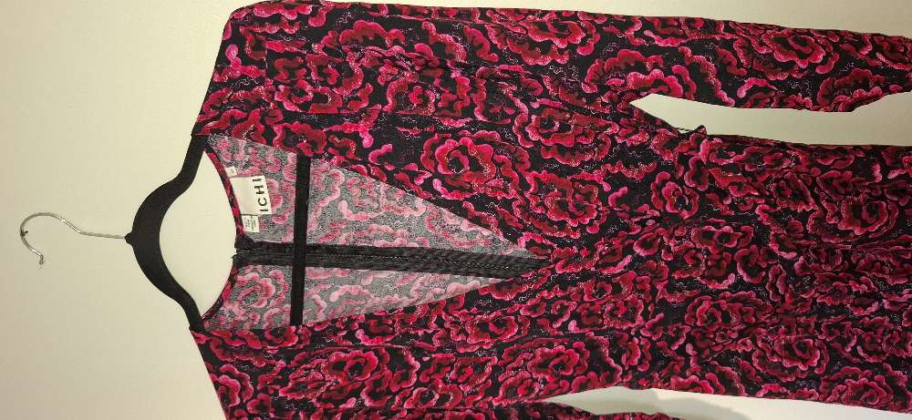 Ichi st. 40 rósa kjóll bleik/svartur