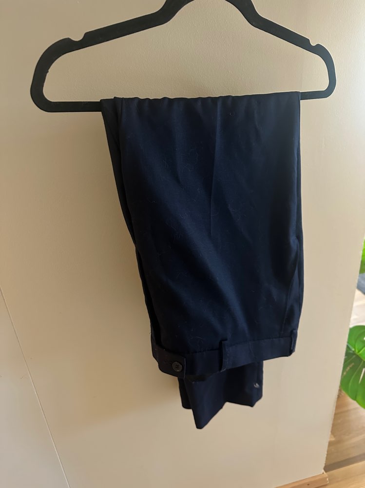 Navy bláar jakkafatabuxur - 40-32
