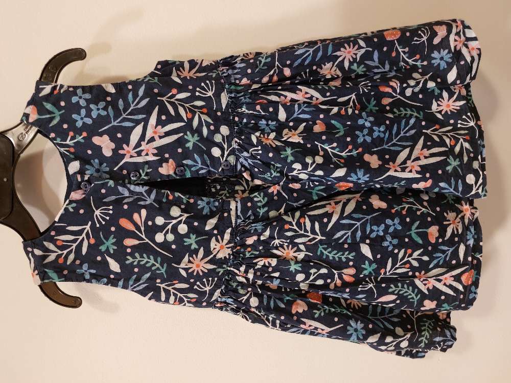 H&M blár blómakjóll st. 86