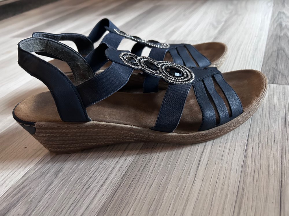 Rieker sandaler str 42, hælh. 5,5 cm