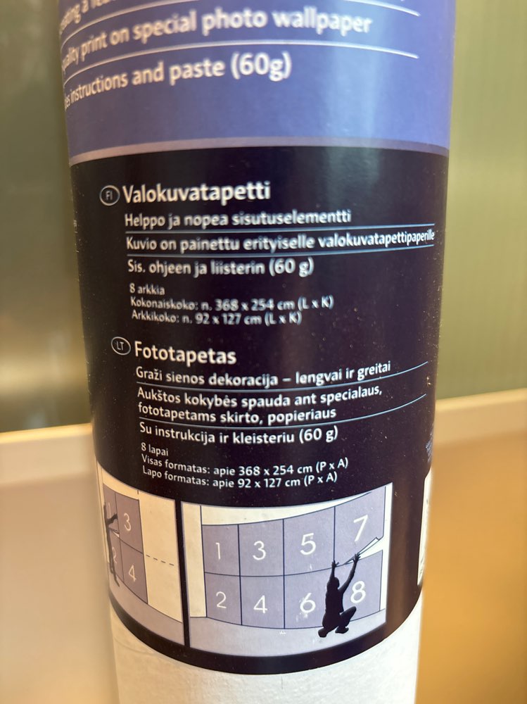 Valokuvatapetti 368x254 (ei liisteriä)