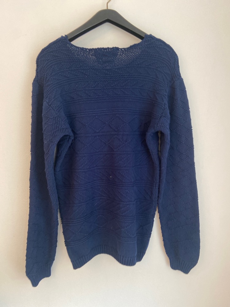 Blå strikka genser fra Bølger str XXL