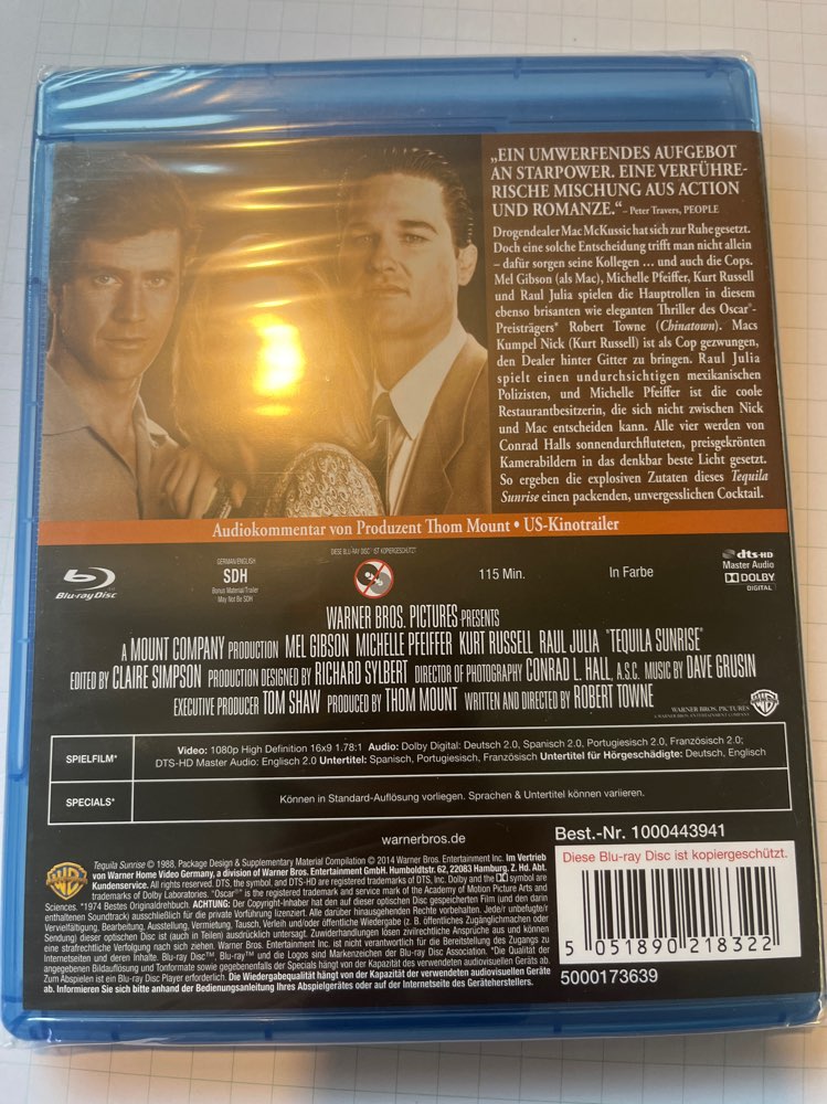 Tequila Sunrise/Blu-Ray/muoveissa