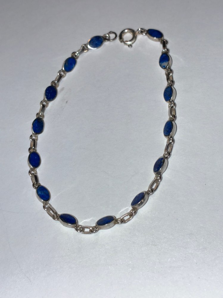 Armbånd lapislazuli rundtsmå steiner
