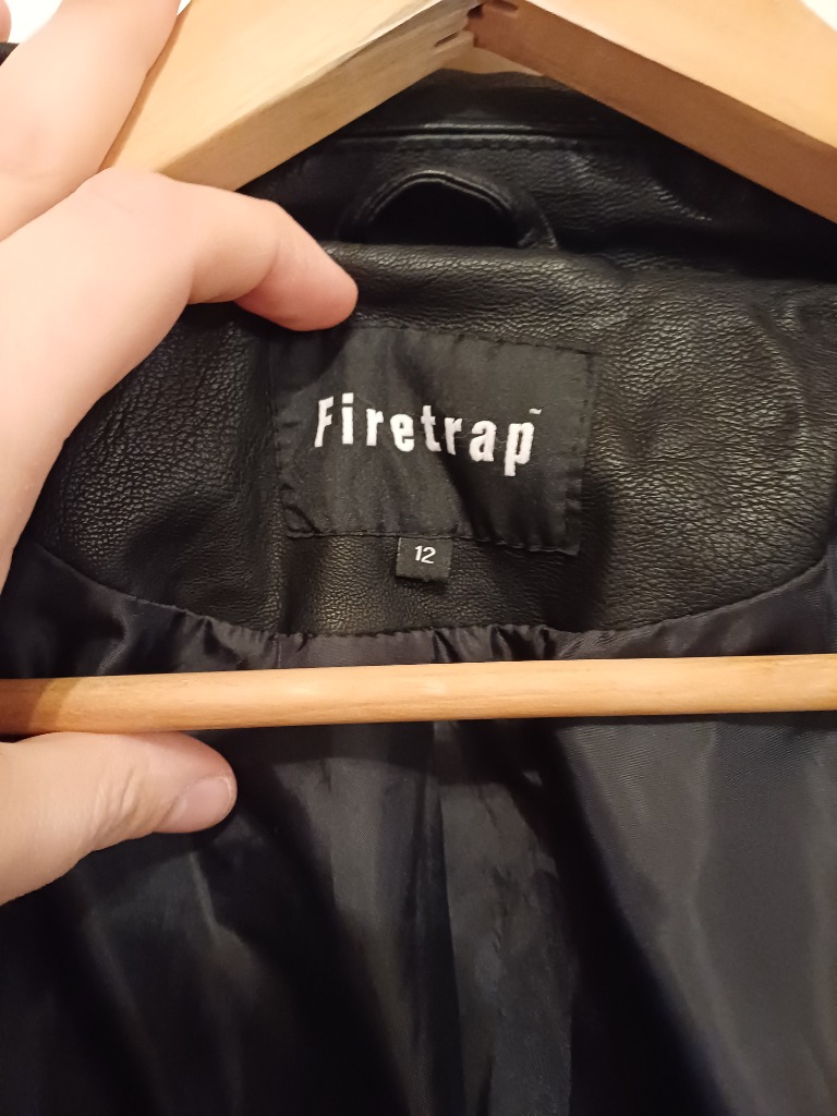 Firetrap musta tekonahkatakki 40