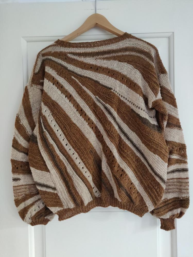 Retrostrik - sweater strikket i økologisk uld. Str M