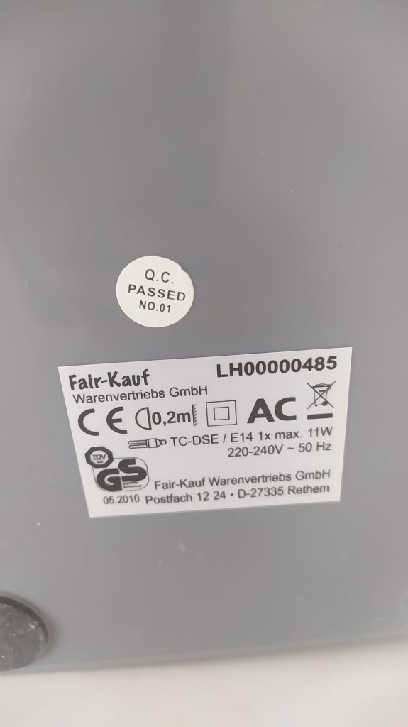 Harmaa pöytävalaisin Fair-Kauf