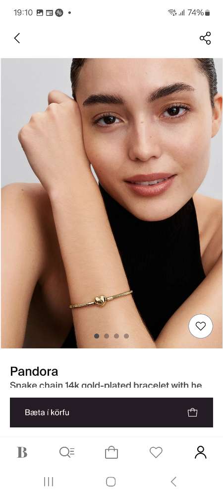Pandora armband 17 cm gyllt, nýtt