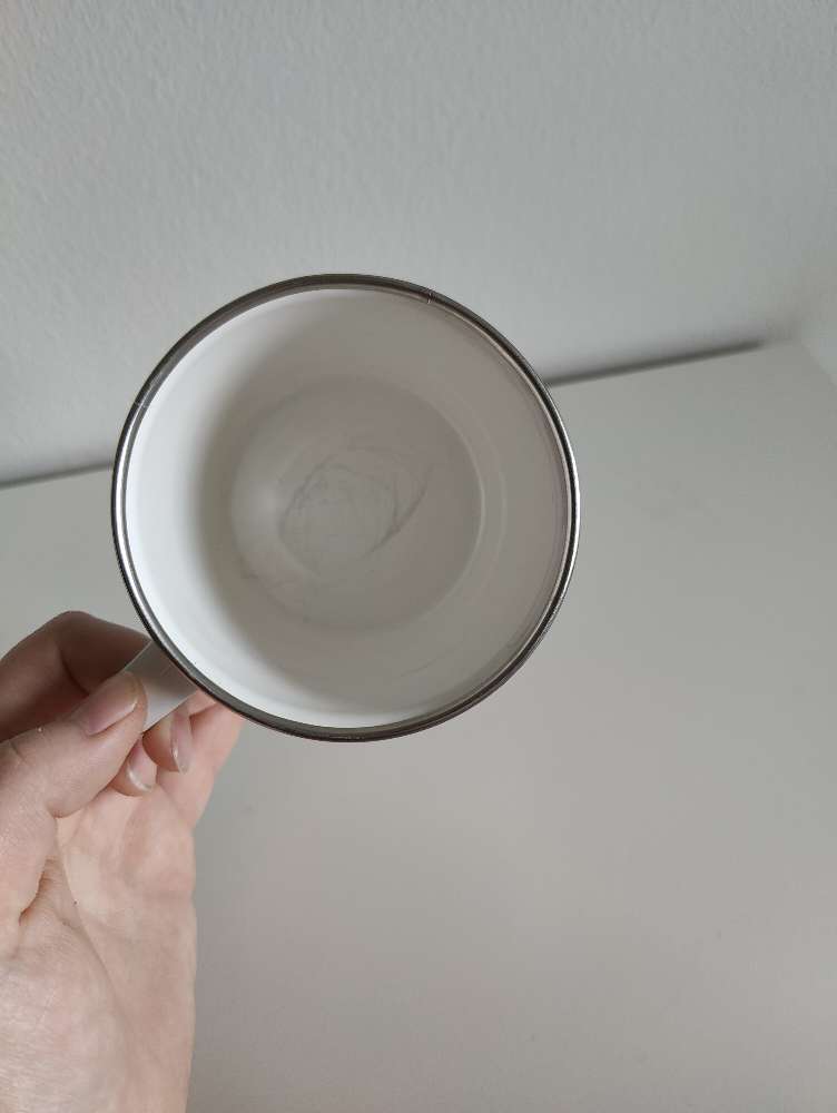 Valkoinen ruusu emalikuppi