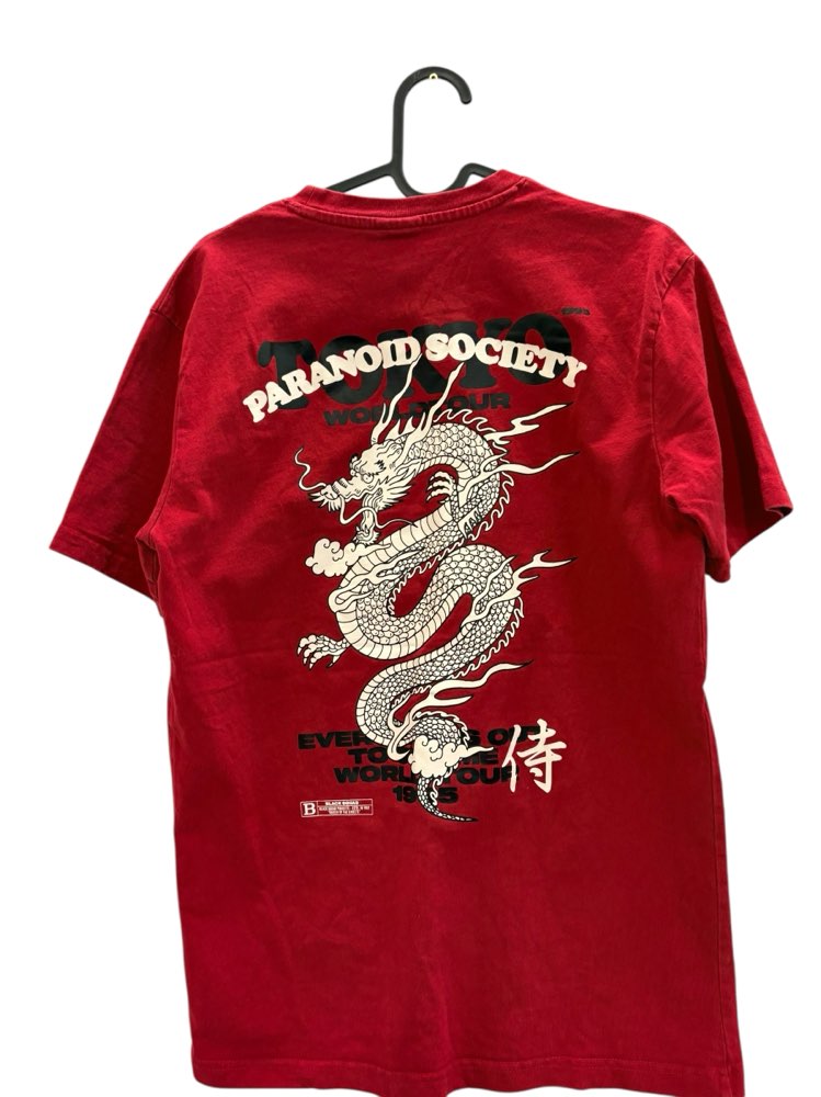 Miesten punainen t-paita lohikäärme, XS