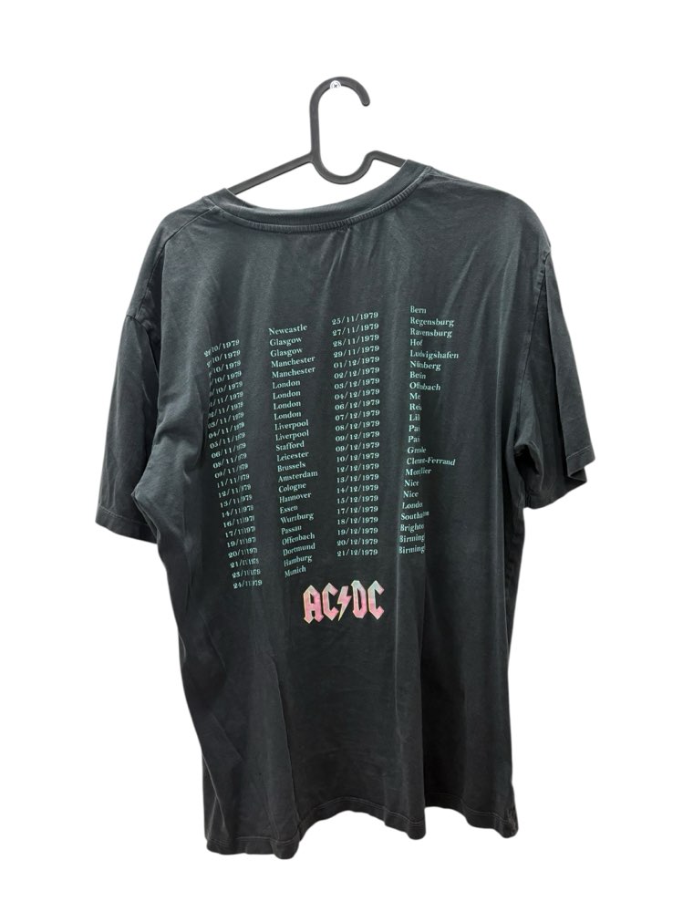 Unisex S AC/DC harmaapinkki paita