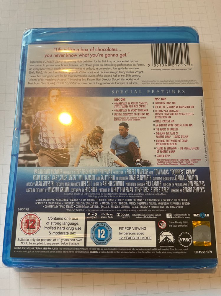 Forrest Gump/Blu-Ray/muoveissa