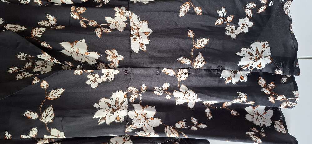 Ichi st. M satin skyrtukjóll svartur
