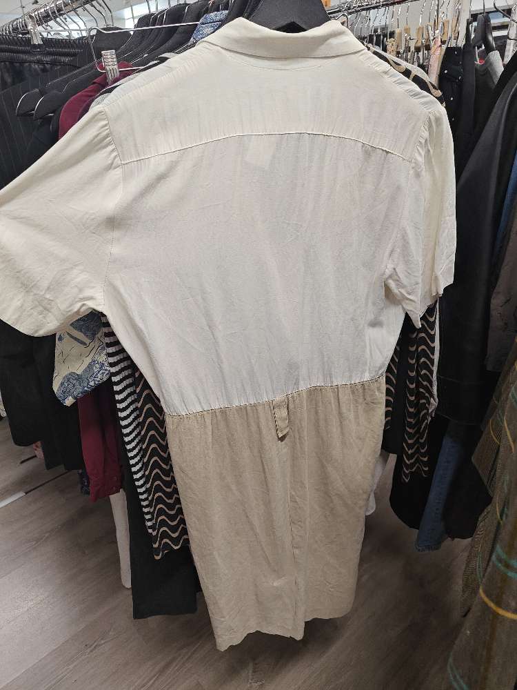 Katie vintage valko-beige mekko, M/L