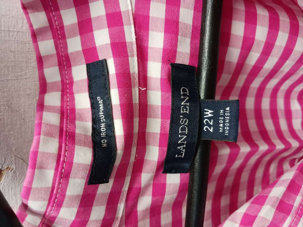 Lands'end pink.valk. kauluspaita 22W