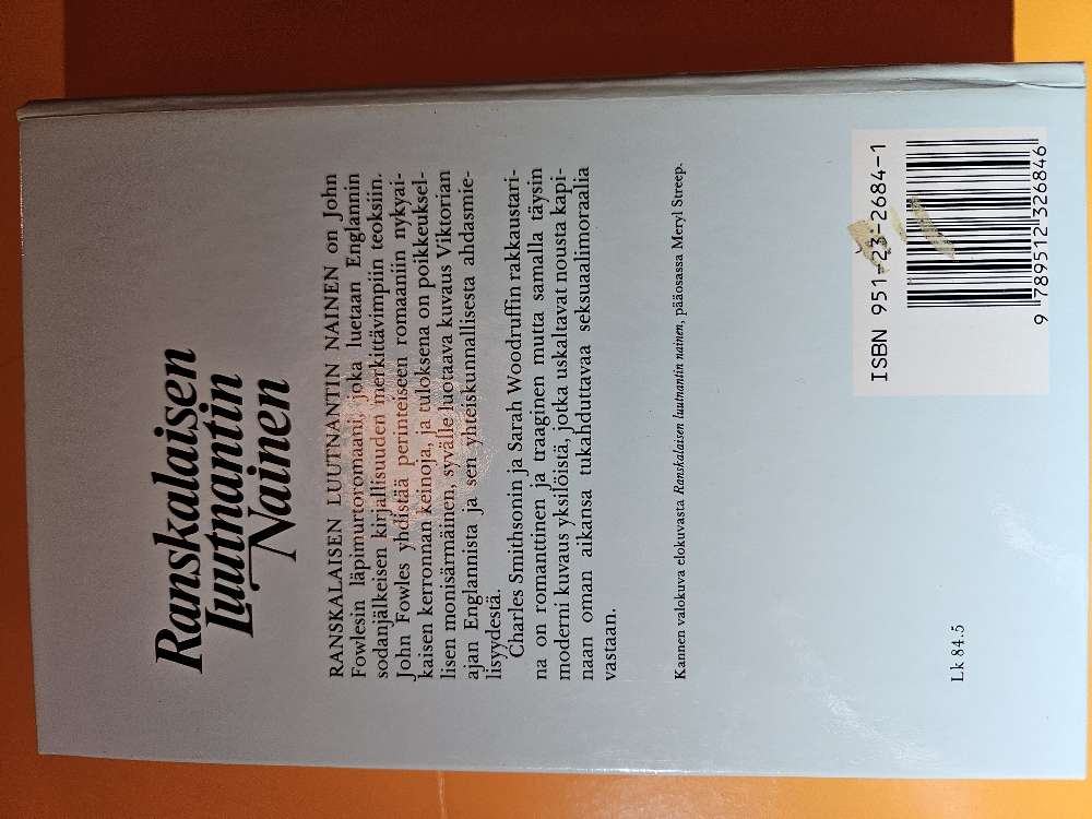 Ranskalaisen Luutnantin Nainen kovakant