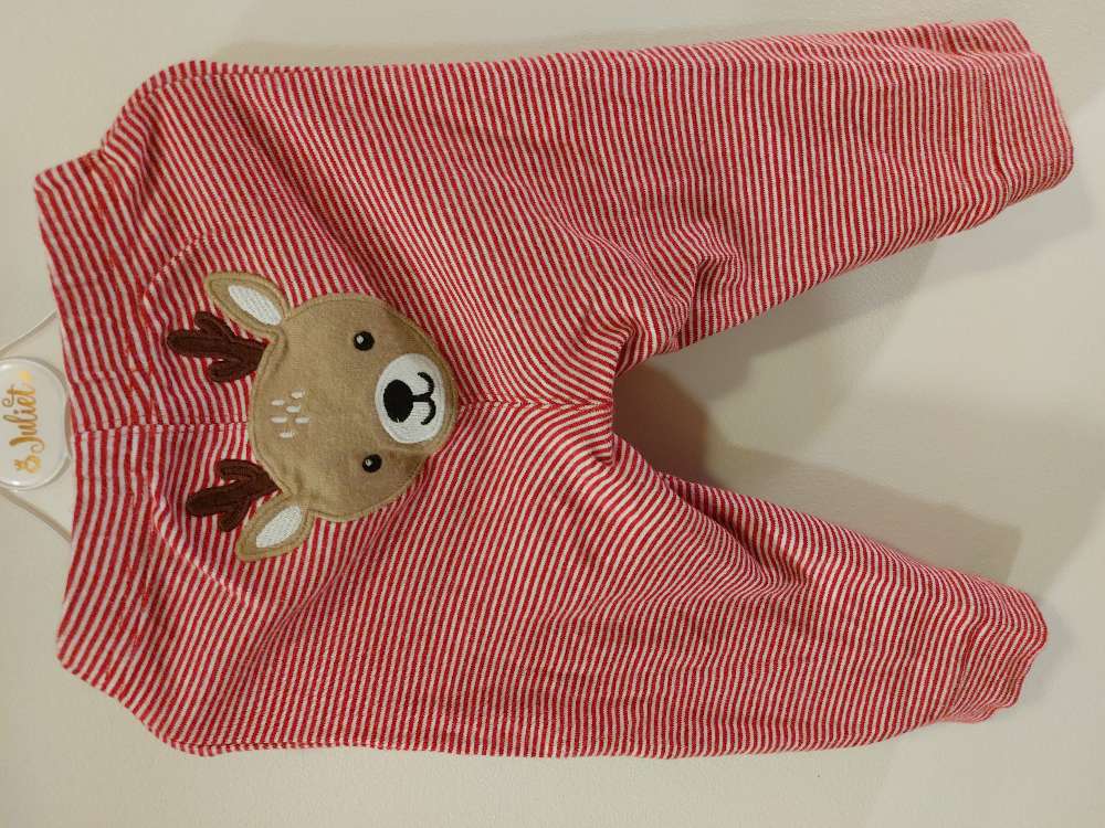 Röndóttar buxur m. hreindýri st 18m