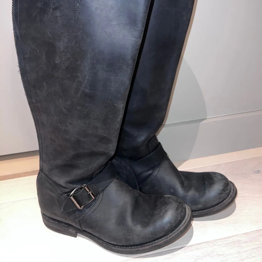 Primeboots - Svarte skinnstøvletter