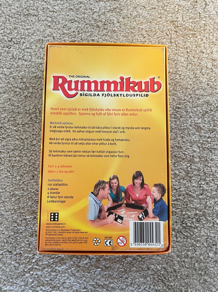 Rummikub spil Orð