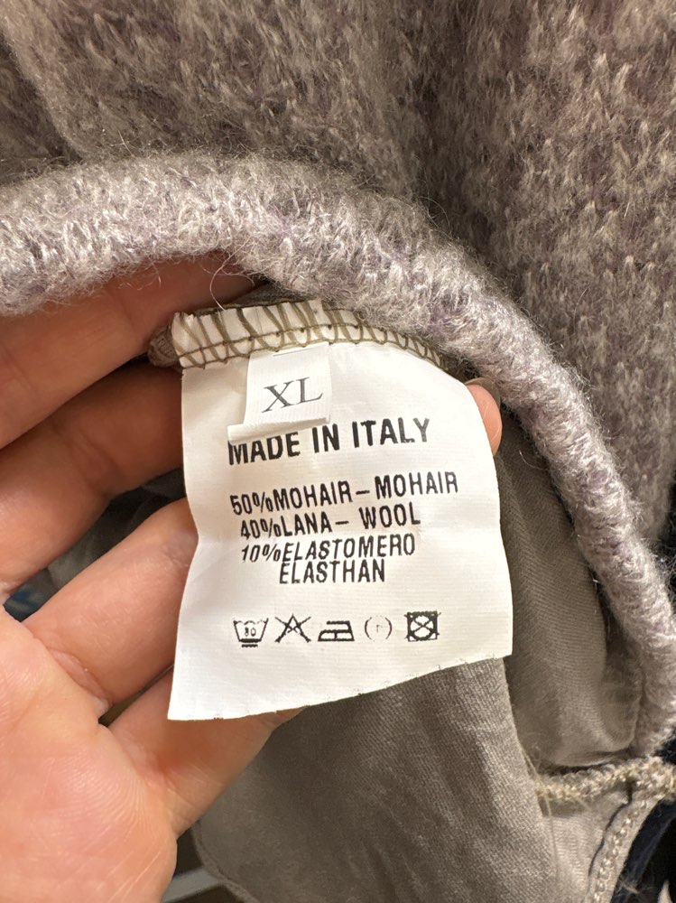 Naisten beige mohair/villa neuletakki XL
