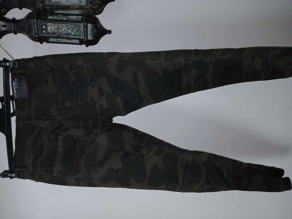 Ruskea/vihreä/harmaa camo housut, stres M/L