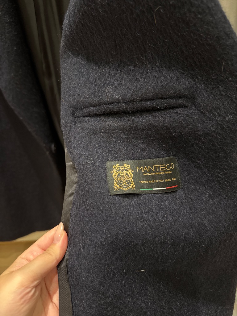 H&M sininen villakangastakki, koko M.
