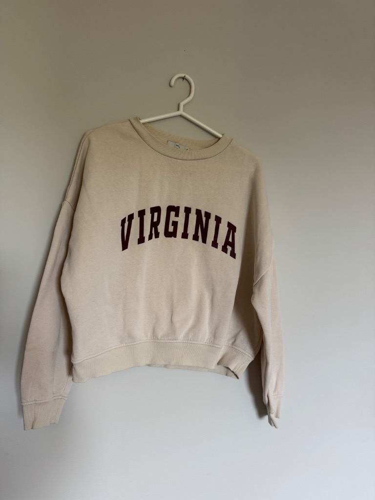 Beige Virginia-print crop-college, M