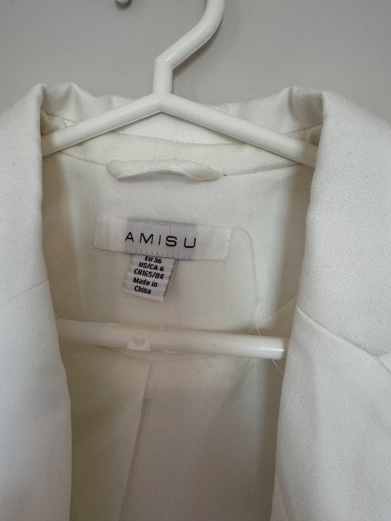 Amisu, valkoinen blazer, XS-S