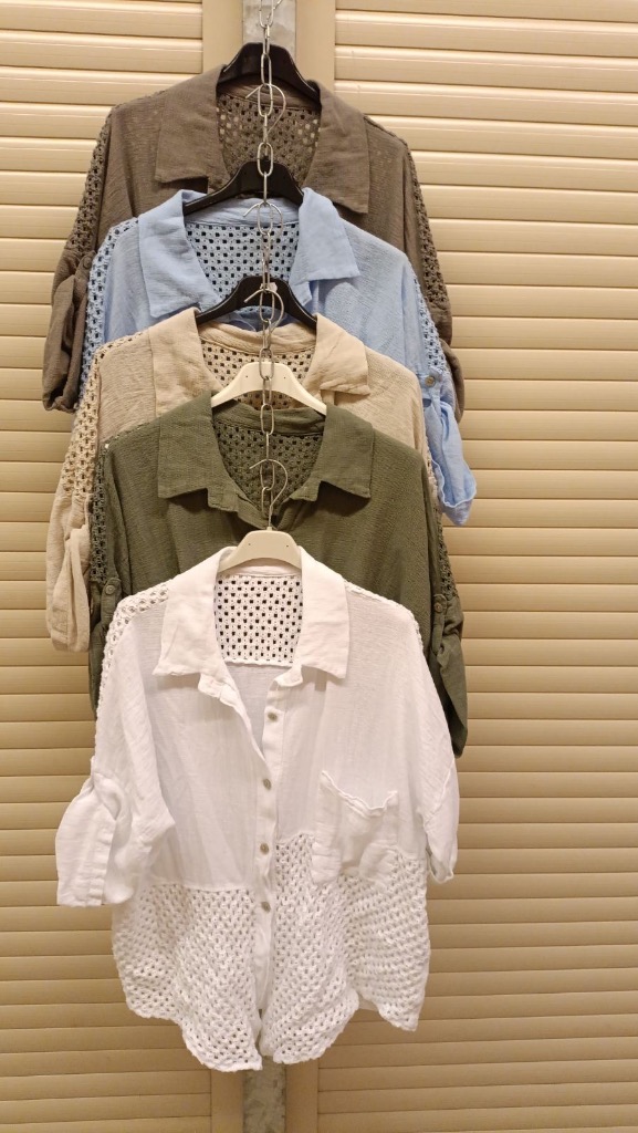 Ny bluse med knapper linen